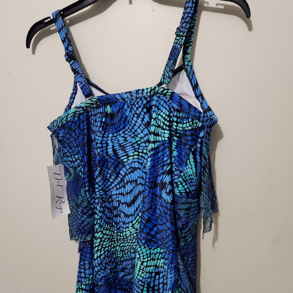 Del Raya womens Tankini Top Size 10 Blue Layered - Picture 5 of 12